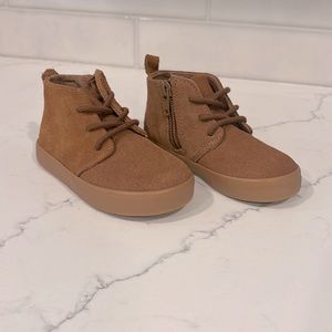 Baby Gap Faux Suede Brown/Camel Boots | lace + side zipper | Toddler Size 6 NWOT